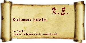 Kelemen Edvin névjegykártya